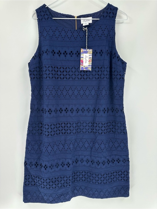 Heyton Dresses & Skirts - Heyton Navy Eyelet Sheath Dress NWT Pockets Sz 8 Preppy Summer